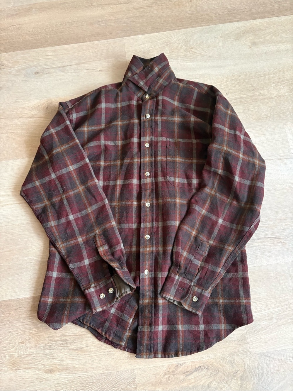 Men's Red Plaid Button-Up Shirt
